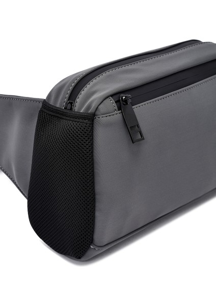 Erkek Gri Kumaş Mini Bel Çantası 25SBD30106F