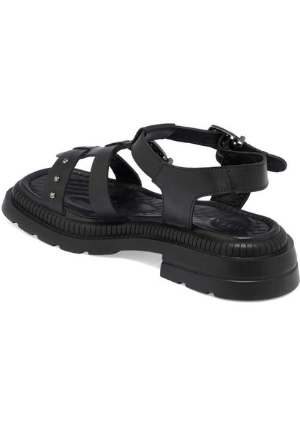 Siyah Hakiki Deri Kadın Sandalet - K24Y1SN67156-A23