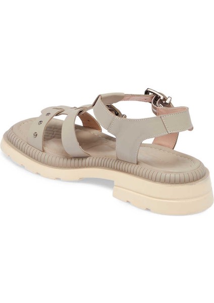 Bej Hakiki Deri Kadın Sandalet - K24Y1SN67156-S5Y