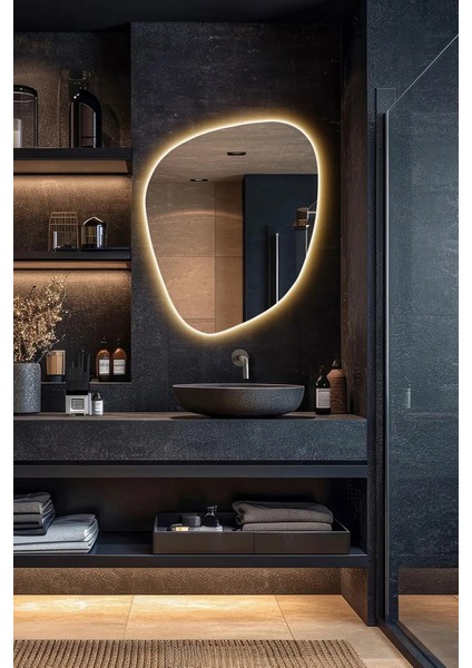 Soho Asimetrik LED Duvar Aynası – Modern Tasarım Dekoratif Boy ve Dresuar Aynası