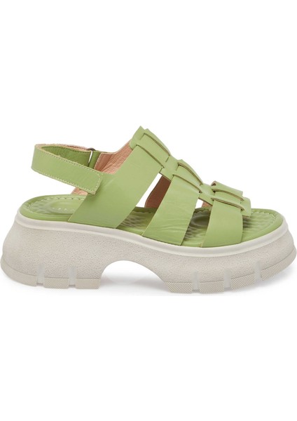Yeşil Hakiki Deri Kadın Sandalet - K24Y1SN67154-G81