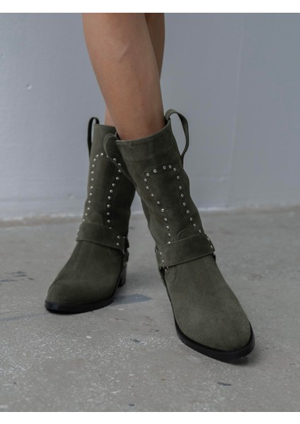 Vocal Haki Süet Troklu Hakiki Deri Kadın Bot