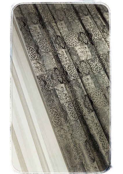 Venezia Desenli Pileli Fon Perde modelleri