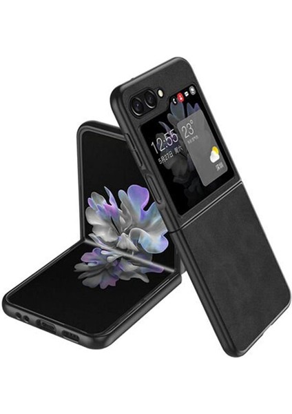 Samsung Galaxy Z Flip 7 Fe/z Flip 6 Için Deri Desenli Plastik Koruma Kılıf - AL3156