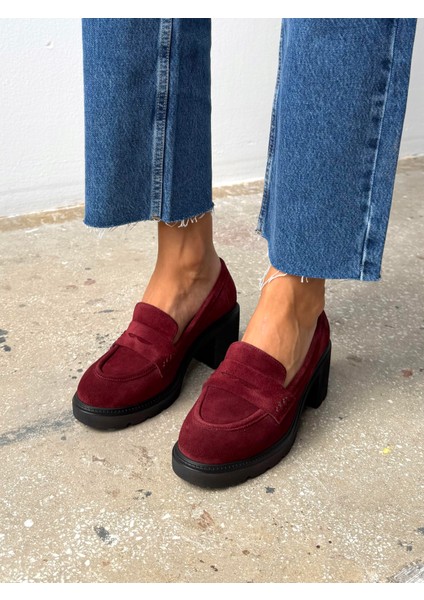 Caly Bordo Süet Hakiki Deri Kadın Makosen fiyatları