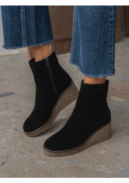 Nubia Siyah Süet Hakiki Deri Kadın Bot fırsatları