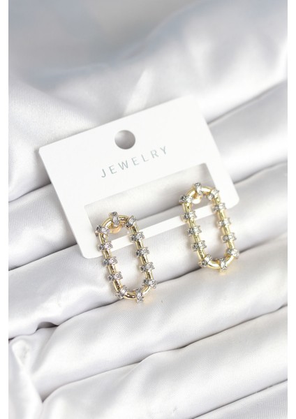 Vintage Model Halka Zirkon Taşlı Kadın Küpe TG27BKP11302