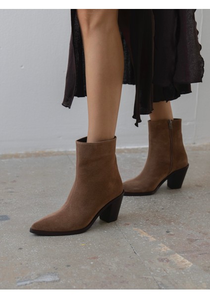 Lerona Camel Süet Hakiki Deri Kadın Bot fiyatları