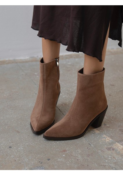 Lerona Camel Süet Hakiki Deri Kadın Bot fırsatları