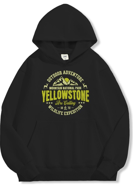 Unisex Sweatshirt Oversize Hoodie Yellowstone National Park fırsatları