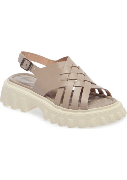 Bej Hakiki Deri Kadın Sandalet - K24Y1SN67161-S5Y indirimleri