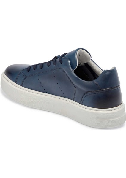 Lacivert Hakiki Deri Erkek Sneaker - E24I1AY56637-A31 indirimleri