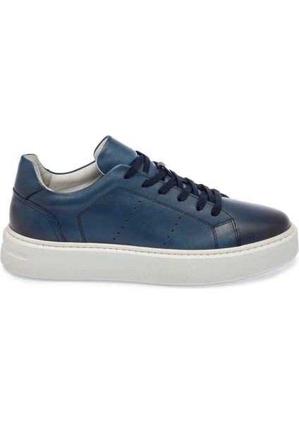 Lacivert Hakiki Deri Erkek Sneaker - E24I1AY56637-A31