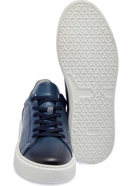 Lacivert Hakiki Deri Erkek Sneaker - E24I1AY56637-A31