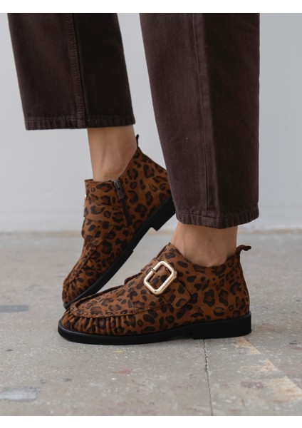 Roxy Leopar Hakiki Deri Kadın Bot