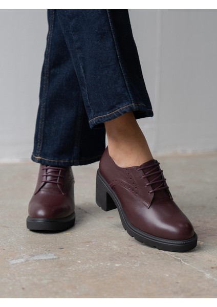 Svor Bordo Hakiki Deri Kadın Makosen
