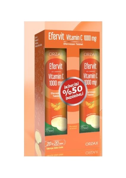 Ocean Efervit Vitamin C 1000 Mg 20 Efervesan Tb