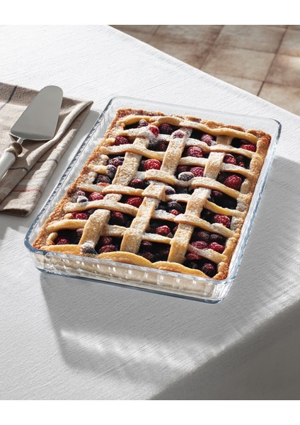 Chérie Dikdörtgen Borosilikat Cam Fırın Tepsisi - Şeffaf fiyatları