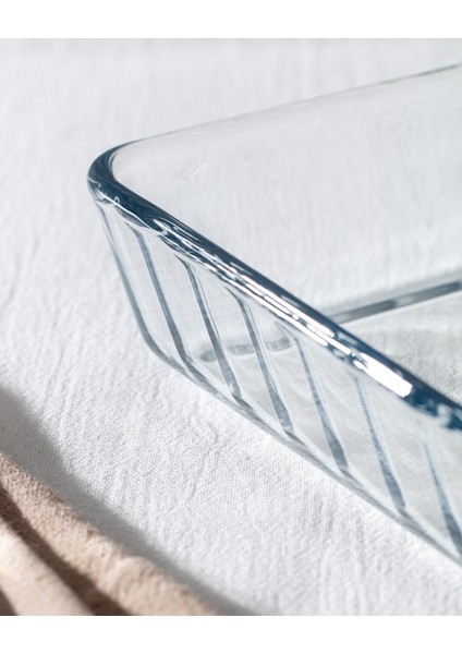 Chérie Dikdörtgen Borosilikat Cam Fırın Tepsisi - Şeffaf fırsatları