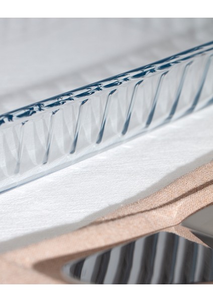 Chérie Dikdörtgen Borosilikat Cam Fırın Tepsisi - Şeffaf indirimleri