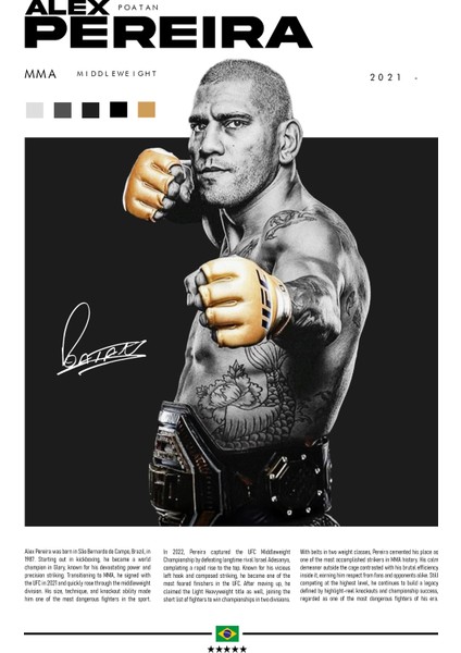 Alex Pereira Posteri - Çerçevesiz - Chama Alex Pereira Posteri