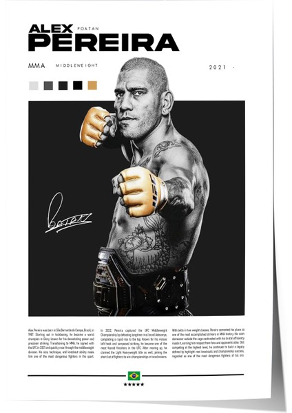 Alex Pereira Posteri - Çerçevesiz - Chama Alex Pereira Posteri modelleri