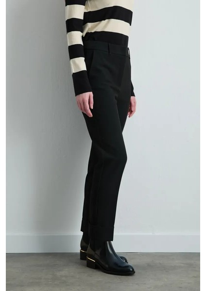 Duble Paça Yüksek Bel Pantolon - Siyah modelleri