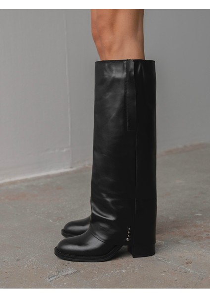 Bully Siyah Hakiki Deri Kadın Çizme fiyatları