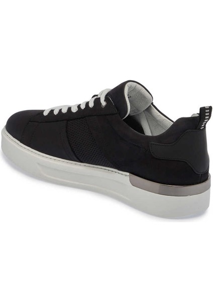 Siyah Hakiki Nubuk Deri Erkek Sneaker - E24I1AY56638-A64
