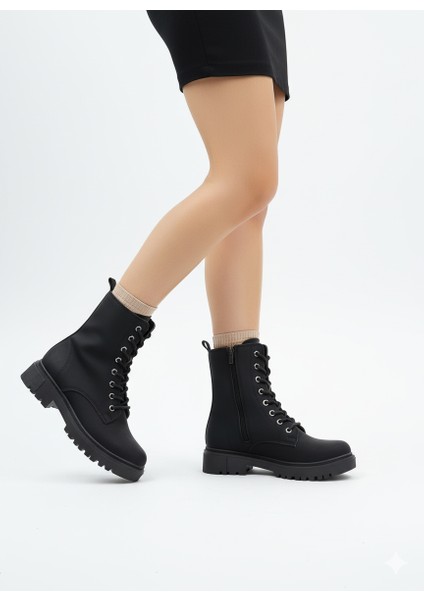 Kadın Bağcıklı Fermuarlı Düz Desen Kaymaz Taban Postal modelleri