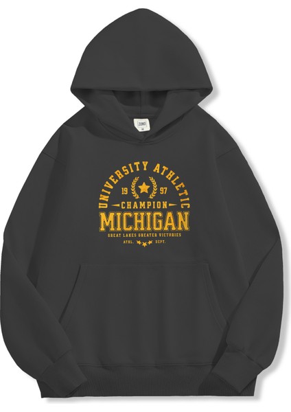 Unisex Sweatshirt Oversize Hoodie Michigan Champion fırsatları