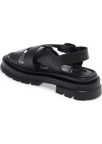 Siyah Hakiki Deri Kadın Sandalet - K24Y1SN67162-A23