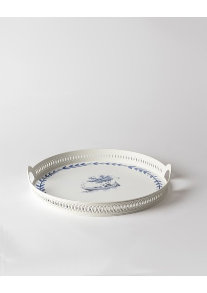 Savais Yuvarlak Örgü Tepsi - Mavi/beyaz modelleri