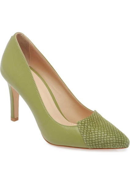 Yeşil Hakiki Deri Kadın Stiletto - K24I1AY67174-H3B