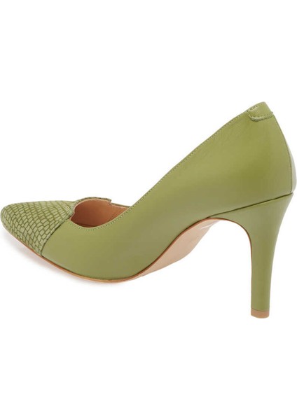 Yeşil Hakiki Deri Kadın Stiletto - K24I1AY67174-H3B