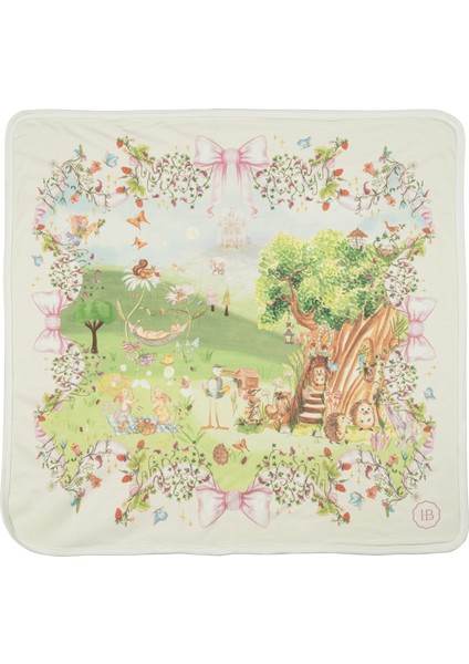 %100 Pamuk Çift Taraflı Bebek Battaniyesi - Büyülü Bahçe