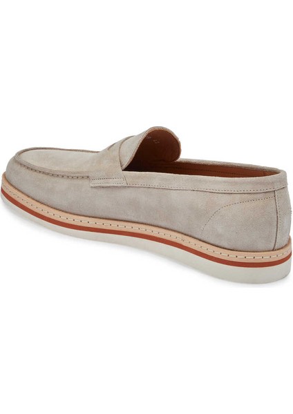 Bej Hakiki Süet Deri Erkek Loafer - E24I1AY56643-B79