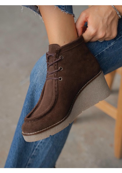Durel Kahve Süet Hakiki Deri Kadın Bot fırsatları