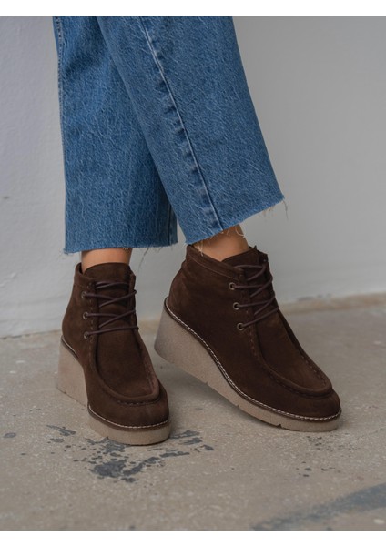 Durel Kahve Süet Hakiki Deri Kadın Bot indirimleri