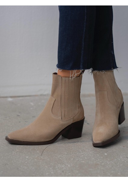 Rudy Bej Süet Hakiki Deri Kadın Bot indirimleri