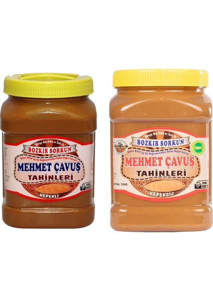 Kepekli ve Kepeksiz Bozkır Tahini Plastik Kutu Net 935 gr