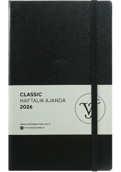Classic 2026 Haftalık Ajanda 13x21 cm Sert Kapak Ivory 100gr.