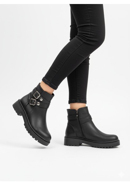 Kadın Tokalı Fermuarlı Kaymaz Taban Bilek Boy Bot fiyatları