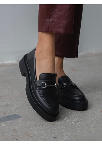 Ruel Siyah Hakiki Deri Kadın Makosen