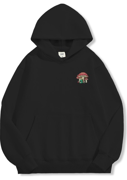 Unisex Sweatshirt Oversize Hoodie Mushroom Frog fırsatları