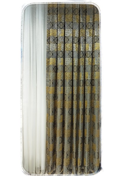 Venezia Desenli Pileli Fon Perde modelleri