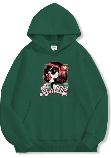 Unisex Sweatshirt Oversize Hoodie Retro Girl fırsatları