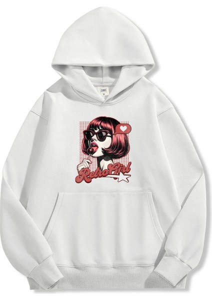 Unisex Sweatshirt Oversize Hoodie Retro Girl fırsatları