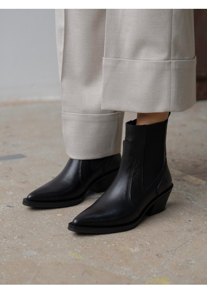 Pylo Siyah Hakiki Deri Kadın Bot modelleri