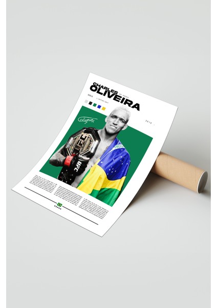 Charles Oliveira Ufc Tasarım Poster - De Bronx - Çerçevesiz fiyatları